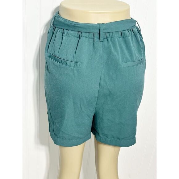 A New Day Women's High-Rise Tie Waist Paperbag Shorts Pockets Green‎ XL - Picture 4 of 13
